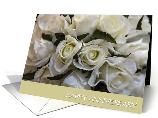 happy anniversary with white flowers card (713729)