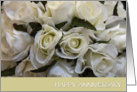 happy anniversary with white flowers card
