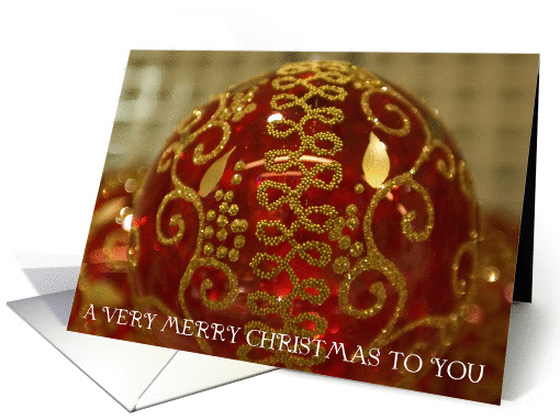very merry christmas with Red & Gold Ornament card (713744)