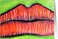 Miss your kisses with lips card