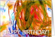 happy birthday with digital art card