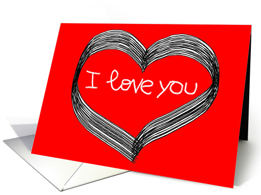 I love you with heart card (889677)