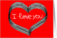 I love you with heart card