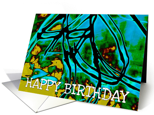 happy birthday green digital art card (891387)