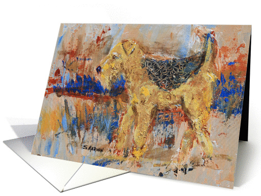 Colorful Welsh Terrier in Abstract card (258427)
