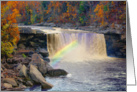 Blank Note Card, Cumberland Falls in Autumn, Rainbow card