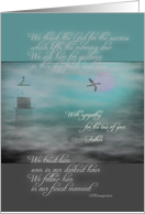 Sympathy, Father, Lighthouse in Mist, Sunrise With Duck Flight card