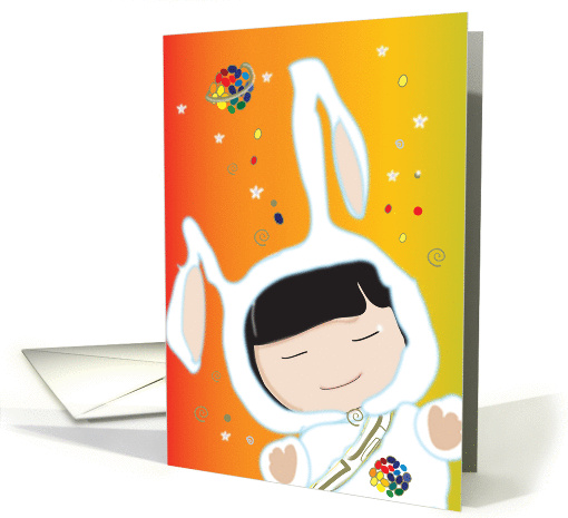 happy space bunny card (140839)