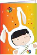happy space bunny card