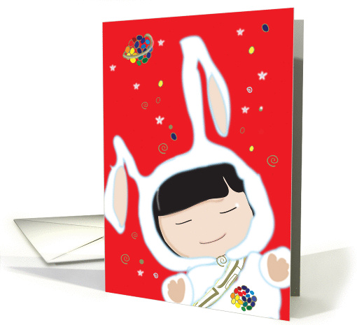 happy space bunny card (140861)