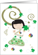 Happy Lucky Shamrock lady card