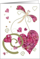 Patchwork Dragonfly hearts card