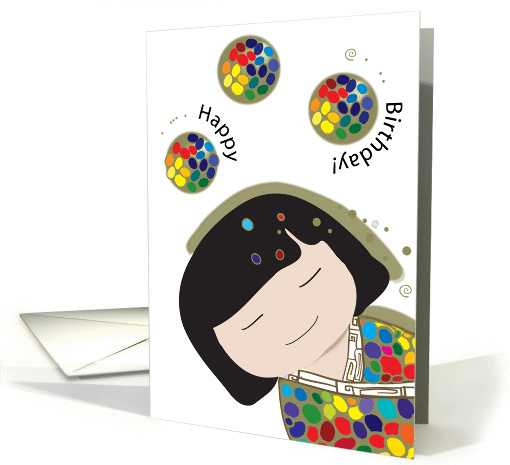 Happy birthday swirls card (146764)
