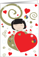 Love swirls and hearts card