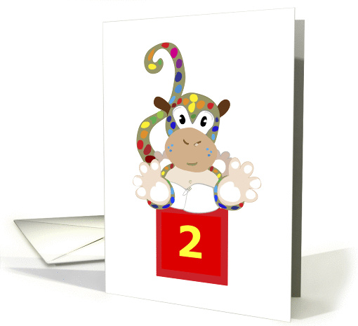 Little monkey 2 year old card (158823)