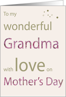 my wonderful grandma card