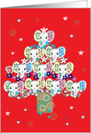 Christmas elephant tree card
