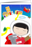 Christmas lady with presents card
