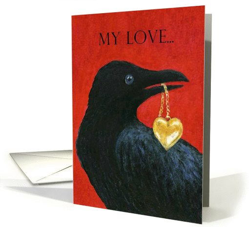 Crow with Locket card (128317)
