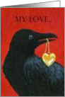 Crow with Locket card