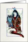 Native American: Maiden with Wolf card