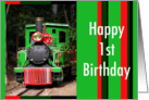 Train Happy 1st Birthday card