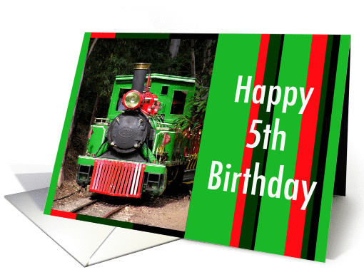 Train Happy 5th Birthday card (198932)