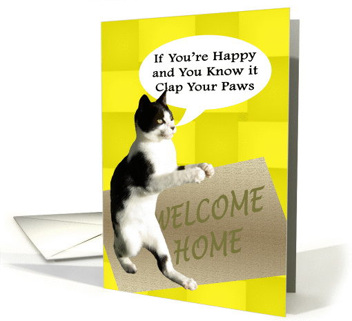 Happy Cat Welcome Home card (449396)