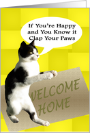 Happy Cat Welcome Home card