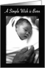Congratulations New Baby, Wrapped Newborn Baby in Daddys Hand card