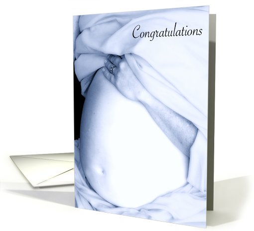 Congratulations Expecting Baby Boy,  Belly Bulge in Blue card (667009)