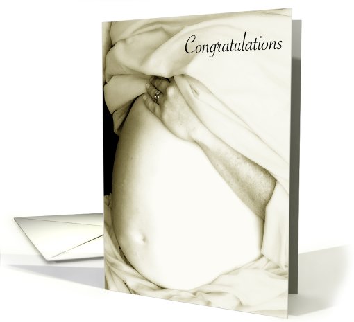 Congratulations on New Baby,  Expecting Belly Bulge in Ivory card