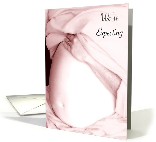 We're Expecting a Baby Girl, Pink Belly Bulge card (667027)