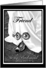 Friend be my Bridesmaid Wedding Dress and Shoe card