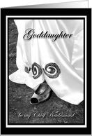 Goddaughter be my Chief Bridesmaid Wedding Dress and Shoe card