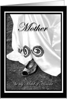 Mother be my Maid of Honour Wedding Dress and Shoe card