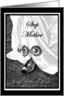 Step Mother be my Matron of Honor Wedding Dress and Shoe card