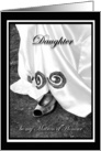 Daughter be my Matron of Honour Wedding Dress and Shoe card
