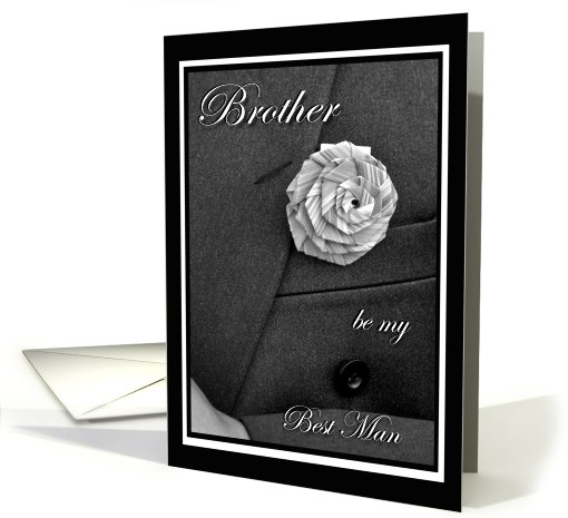 Brother Best Man Invitation, Jacket and Flax Flower card (710639)