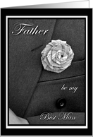 Father Beat Man Invitation, Jacket and Flax Flower card