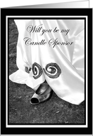 Be My Candle Sponsor Wedding Dress and Shoe card