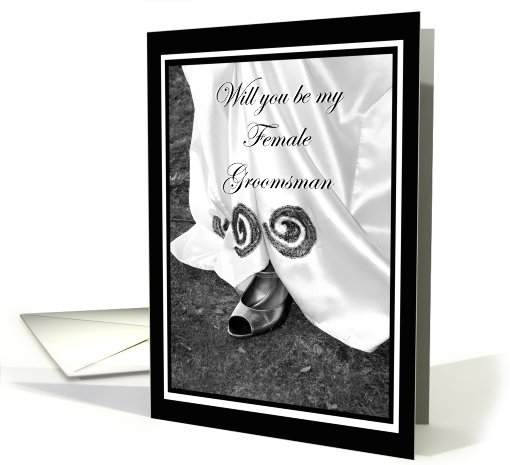 Be My Female Groomsman Wedding Dress and Shoe card (711125)