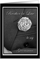 Brother in Law Groomsman Invitation, Jacket and Flax Flower card