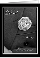 Dad Groomsman Invitation, Jacket and Flax Flower card