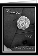 Cousin Man of Honor Invitation, Jacket and Flax Flower card