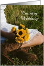 Wedding Save the Date, Cowgirl and Sunflowers, Custom Personalize card