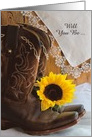 Will You Be My Bridesmaid,Country Sunflower, Custom Personalize card