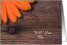 Will You Be My Bridesmaid,Rustic Orange Daisy, Custom Personalize card