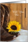 Be My Bridesmaid,Country Sunflower and Cowboy Boots,Custom Personalize card