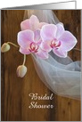 Bridal Shower Invitation,Rustic Pink Orchids,Custom Personalize card